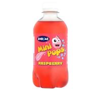 Mini Pops Sugar Free Fizzy Soft Drinks 330ml Bottles - Assorted Flavours - Bulk Pack of 12 or 24 - Kids & Family Friendly Carbonated Beverages (24, Raspberry)