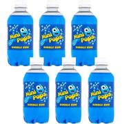 Mini Pops Sugar Free Orange,Col la,Raspberry,Lemonade,Dandelion & Burdock Soft Drink Bottles 330ml - zdc (24 x Bottles, Bubblegum)