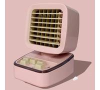 Mini Portable Air Conditioner 3 Wind Speeds LED Night Light Desktop Water Cooled Cooling Fan Air Cooler for Home Office Bedroom, Desert Camel,3.35 * 4.13 * 4.92 IN(Pink)