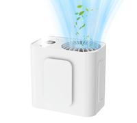 Mini Portable Air Conditioning Mobile with Display, 3600 mAh Rechargeable Body Fan with Torch, Clip on Belt Fan, Hiking, Outdoor Work - Mobile Air Conditioning Car (White)