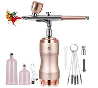 Mini Portable Airbrush Kit with Compressor, Cordless Handheld Air Brush, Dual Action Pen, for Painting Models, Coloring, Nails, Makeup, Cake Decoration