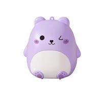 Mini Portable Bear Cartoon Organizer Box - Travel Sealed Five-Compartment Pill Storage Box for Personal Use(Purple)