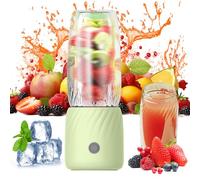 Mini Portable Blender, Blender Smoothie Maker for Shakes and Smoothies, Handheld Mini Personals Electric Juicer with 6 Blades USB Rechargeable Mini Juicing Cup for Sports Travel Home Office (Green)