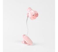 Mini Portable Book Light for Reading in Bed, Cute Novelty LED Flower Lamp for Girls, Adjustable Clip-on Book Reading Light with Warm Color, Battery Operated Lighting for Decorating Office Desk (Pink)