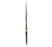 Mini Portable Carbon Fishing Rod, Telescopic Saltwater Pole, Aluminum Reel Seating Shore Casting Rod with Ceramic Guides for Sea Shore Ice Fishing (2.4m)