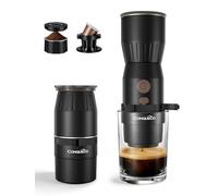 Mini Portable Coffee Maker: 160ml Travel Espresso Machine - Electric Coffee Brewer for Camping - Rechargeable Battery - 2 in 1 for Ground Coffee and NS Capsule Hiking Hotal (Not Self-heating) (BLACK)