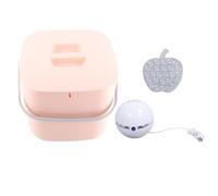 Mini Portable Dishwasher for Sink, USB Mini Washing Machine Portable Ultrasonic Turbine Laundry Washer with Bucket Auto Shutdown Efficient for Dish Fruit Clothes (Pink Bucket)