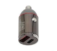 Mini Portable Dual USB Car Charger with For QC3 0 and PD 65W Fast Charge Adapter for Vehicle Use Supports DC 12V 24V Input with Heat Dissipation Metal Alloy Body