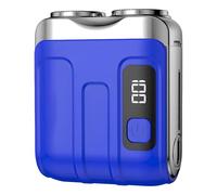 Mini Portable El Ectric Shaver for Men Travel Pocket Foil Shaver USB Rechargeable Water Proof El Ectric Ra Zor for Men Face for Home Car Off Ice Wolf Range 48 (Blue, 5x2.4x5.9cm)