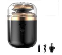 Mini Portable Electric Shaver,Capsule Razor,Portable Mini Electric Razor for Men,Multifunctional Capsule Shaver,2 in 1 Capsule Mini Shaver with Nose Hair Trimmer,for Home,Car,Travel (Black)