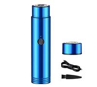 Mini Portable Electric Shaver, Waterproof Cordless Pocket Razor Rechargeable Rotary Razor Portable Face Shaver Wet and Dry Use Rotary Mens Shaver for Traveler, Blue