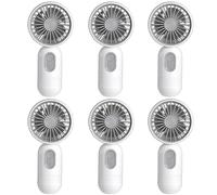 Mini Portable Fan 6 Pack, Cute Handheld Battery Operated Lightweight Small Personal Fans with 3 Speeds and USB Rechargeable Eyelash Fan for Stylish Girl Kids Women Men Office Outdoor Travel Camping