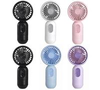Mini Portable Fan 6 Pack, Cute Handheld Battery Operated Lightweight Small Personal Fans with 3 Speeds and USB Rechargeable Eyelash Fan for Stylish Girl Kids Women Men Office Outdoor Travel Camping
