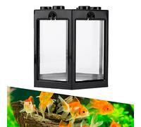 Mini Portable Fish Tank, 0.4 Gallon Clear Betta Starter Kit with Stackable Design for Office Desktop Home Indoor Decoration and Small Space Aquatic Pet Care