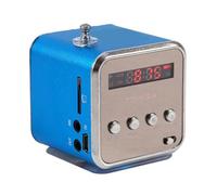 Mini Portable FM Radio Speaker, Digital Stereo MP3 MP4 Music player Support TF Card USB Disk FM (蓝色)