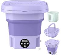 Mini Portable Folding Washing Machine, 8L Portable Automatic Washer with Drain Basket for Underwear Socks Baby Clothes Towels