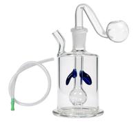 Mini Portable Glass Water Pipe Smoking, Small Tobacco Pipe Smoking, Clear Small Glass Rig Water Bong Send Silicone Hose, Handmade 10mm S-pipe