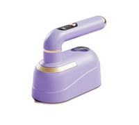 Mini Portable Handheld Steamer Iron with LED Digital Display Screen 10S Fast Heating 1500W Powerful Wrinkle Remover 180° Swivel Handle Non-Stick Soleplate Type G plug (Purple)