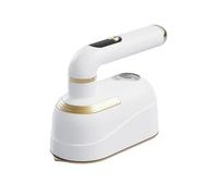 Mini Portable Handheld Steamer Iron with LED Digital Display Screen 10S Fast Heating 1500W Powerful Wrinkle Remover 180° Swivel Handle Non-Stick Soleplate Type G plug (White)