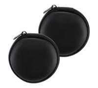 Mini-Portable Hard Shell Round Earbuds Case, Headphones Case Cell Phone Accessories for Wired/Wireless Earphone, Earbud, Earpieces, SD Memory Card, Camera Chips, Tech Pouch, Black