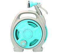 Mini Portable High Pressure Garden Hose with Multi Function Spray Gun & Reel Handle for Car Wash Ideal for Watering Plants Lawn & Garden (Color: Green)