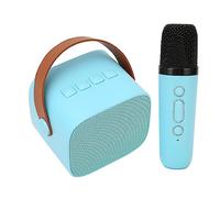 Mini Portable Karaoke Machine, Adjustable Volume Rechargeable Speaker Mic Set Sound Changing HD Stereo Long Distance for Outdoor (Blue)