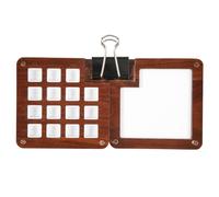 Mini Portable Palette, 15 Grids Wooden Tiny Watercolor Palette Empty Small Paint Palette Pocket Magnetic Sketchbook Palette Walnut Travel Paint Tray for Painters and Artists, 1 Clip (Without Pigment)
