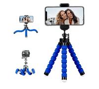 Mini Portable Phone Tripod Stand with Flexible Legs，Suitable for Mobile Phone and Compact Cameras Lightweight Tripod for Desk, Outdoor Vlogging Content Creation (Blue)