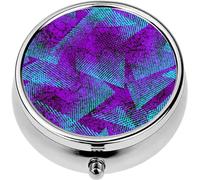 Mini Portable Pill Case Box for Purse Vitamin Medicine Metal Small Cute Travel Pill Organizer Container Holder Pocket Pharmacy Abstract Chaotic Urban Geometric