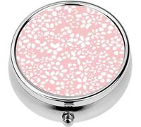 Mini Portable Pill Case Box for Purse Vitamin Medicine Metal Small Cute Travel Pill Organizer Container Holder Pocket Pharmacy Ditsy Flower Simple Floral Flower silhouett