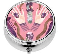 Mini Portable Pill Case Box for Purse Vitamin Medicine Metal Small Cute Travel Pill Organizer Container Holder Pocket Pharmacy Herbalist's Hands Create Harmony A Magical Ritual Cleansing Herbs