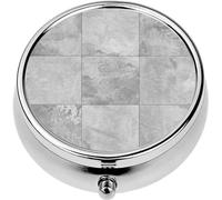 Mini Portable Pill Case Box for Purse Vitamin Medicine Metal Small Cute Travel Pill Organizer Container Holder Pocket Pharmacy Bright Tropical Leaf Seamless Stock