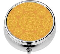 Mini Portable Pill Case Box for Purse Vitamin Medicine Metal Small Cute Travel Pill Organizer Container Holder Pocket Pharmacy Buddhism