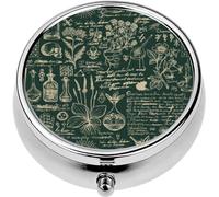 Mini Portable Pill Case Box for Purse Vitamin Medicine Metal Small Cute Travel Pill Organizer Container Holder Pocket Pharmacy The Theme Medicine and Herbal Treatment Retro Style Repeatable Hand