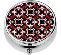 Mini Portable Pill Case Box for Purse Vitamin Medicine Metal Small Cute Travel Pill Organizer Container Holder Pocket Pharmacy Tribal Ethnic Style Paisley Ornamental Floral Colorful Abstract Repeat