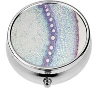 Mini Portable Pill Case Box for Purse Vitamin Medicine Metal Small Cute Travel Pill Organizer Container Holder Pocket Pharmacy Cross Section Plant Stem Under The Microscope Classroom Education