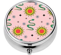 Mini Portable Pill Case Box for Purse Vitamin Medicine Metal Small Cute Travel Pill Organizer Container Holder Pocket Pharmacy Esoteric Art