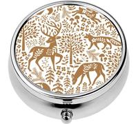 Mini Portable Pill Case Box for Purse Vitamin Medicine Metal Small Cute Travel Pill Organizer Container Holder Pocket Pharmacy Woodland Animals