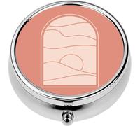 Mini Portable Pill Case Box for Purse Vitamin Medicine Metal Small Cute Travel Pill Organizer Container Holder Pocket Pharmacy Vector; Shapes; Organic; Poster; Staircase; Night; Moon; icon; Social