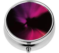 Mini Portable Pill Case Box for Purse Vitamin Medicine Metal Small Cute Travel Pill Organizer Container Holder Pocket Pharmacy Dot Halftone Highway at Night