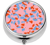 Mini Portable Pill Case Box for Purse Vitamin Medicine Metal Small Cute Travel Pill Organizer Container Holder Pocket Pharmacy Geometric Shapes with Irregular Borders Abstract Seamless Fl