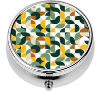 Mini Portable Pill Case Box for Purse Vitamin Medicine Metal Small Cute Travel Pill Organizer Container Holder Pocket Pharmacy Abstract Geometric Shape Stock