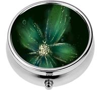 Mini Portable Pill Case Box for Purse Vitamin Medicine Metal Small Cute Travel Pill Organizer Container Holder Pocket Pharmacy Pastel Cyan Mint Liquid Marble Watercolor Gold Lines and Brush Stains