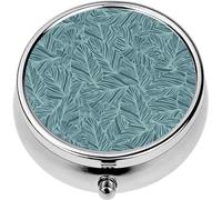 Mini Portable Pill Case Box for Purse Vitamin Medicine Metal Small Cute Travel Pill Organizer Container Holder Pocket Pharmacy Tropical Palm Leaves Floral Exotic Plant Summer Nature Jungle Print