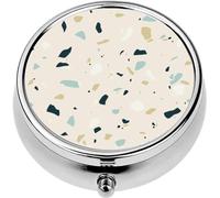 Mini Portable Pill Case Box for Purse Vitamin Medicine Metal Small Cute Travel Pill Organizer Container Holder Pocket Pharmacy Millennial Pink Modern Terrazzo Stone Seamless Stock Illustrat