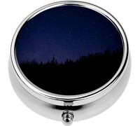 Mini Portable Pill Case Box for Purse Vitamin Medicine Metal Small Cute Travel Pill Organizer Container Holder Pocket Pharmacy Acadia National Park Night Stars