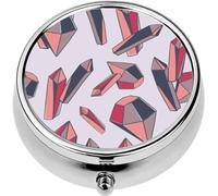 Mini Portable Pill Case Box for Purse Vitamin Medicine Metal Small Cute Travel Pill Organizer Container Holder Pocket Pharmacy Magic Crystals