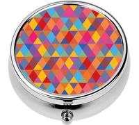 Mini Portable Pill Case Box for Purse Vitamin Medicine Metal Small Cute Travel Pill Organizer Container Holder Pocket Pharmacy Multi Colored Diamond Seamless Stock