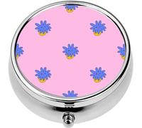 Mini Portable Pill Case Box for Purse Vitamin Medicine Metal Small Cute Travel Pill Organizer Container Holder Pocket Pharmacy Flowers Characters Aesthetics Textile Ornament Floral