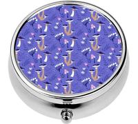 Mini Portable Pill Case Box for Purse Vitamin Medicine Metal Small Cute Travel Pill Organizer Container Holder Pocket Pharmacy Magic Forest Mushroom